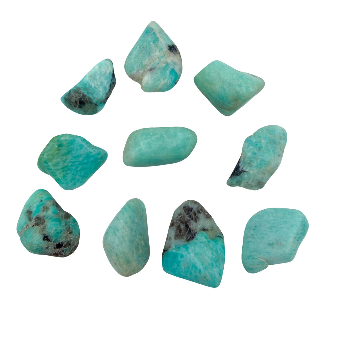Amazonite Tumbled Stones, AA Grade, 1.25-2 Inches, from Amboasitra, Madagascar