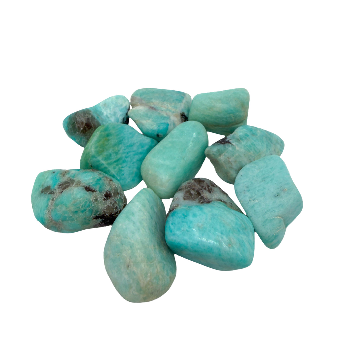Amazonite Tumbled Stones, AA Grade, 1.25-2 Inches, from Amboasitra, Madagascar