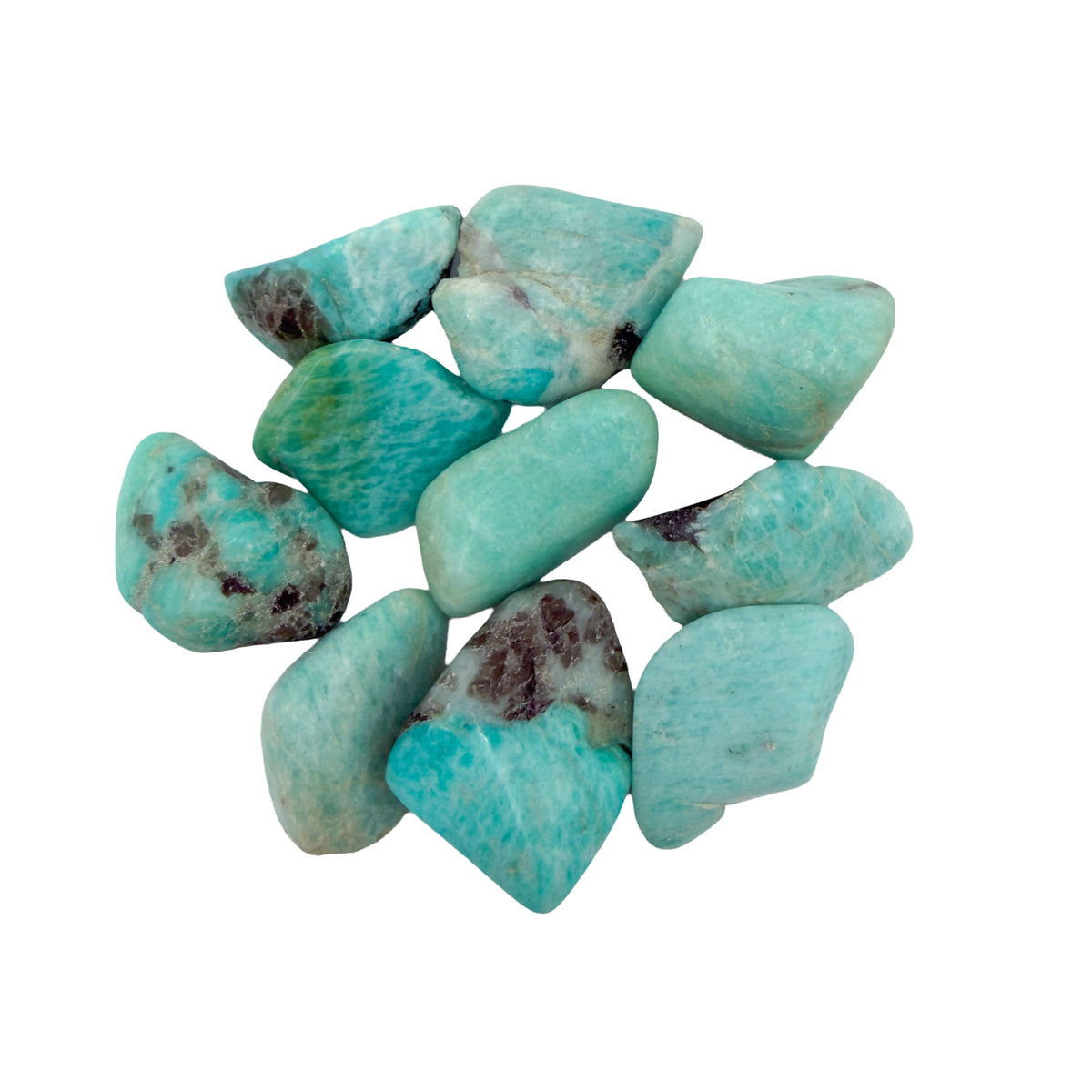 Amazonite Tumbled Stones, AA Grade, 1.25-2 Inches, from Amboasitra, Madagascar