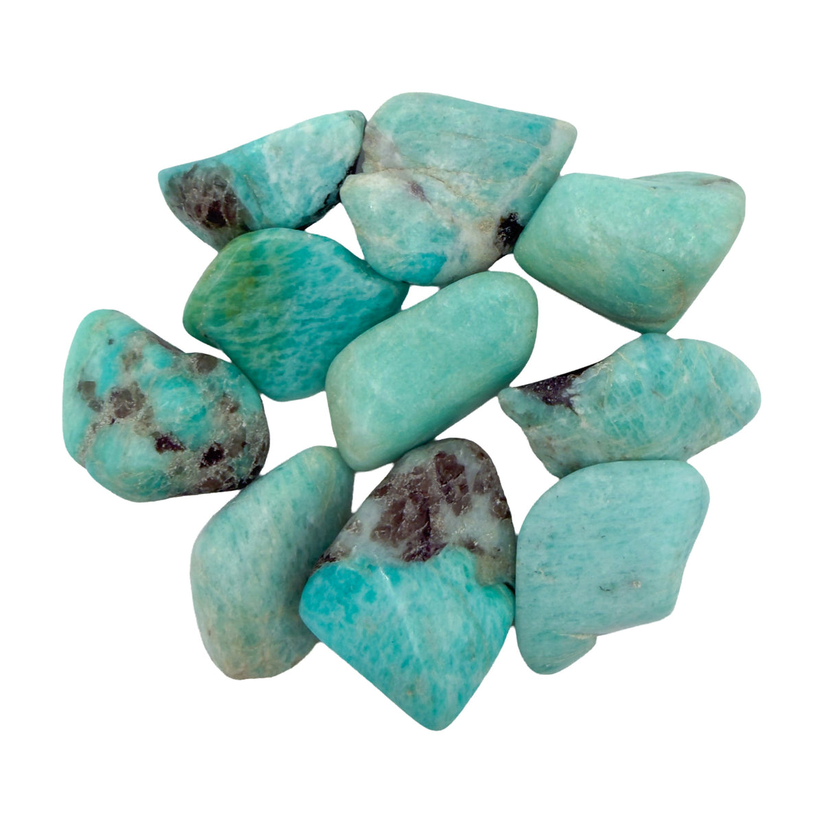 Amazonite Tumbled Stones, AA Grade, 1.25-2 Inches, from Amboasitra, Madagascar
