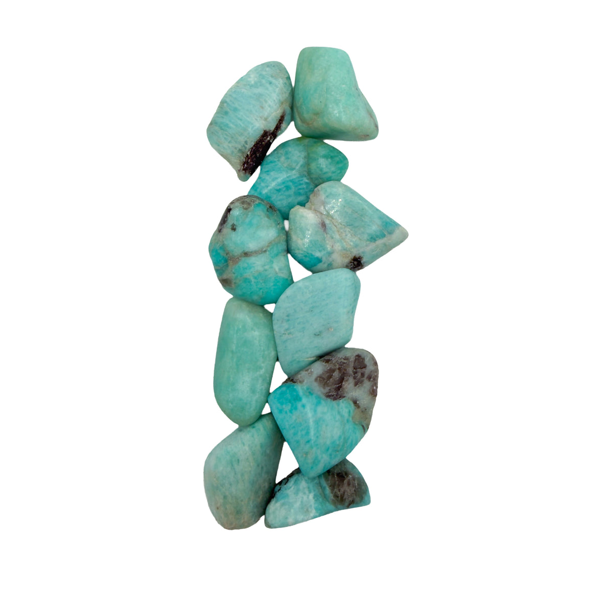 Amazonite Tumbled Stones, AA Grade, 1.25-2 Inches, from Amboasitra, Madagascar