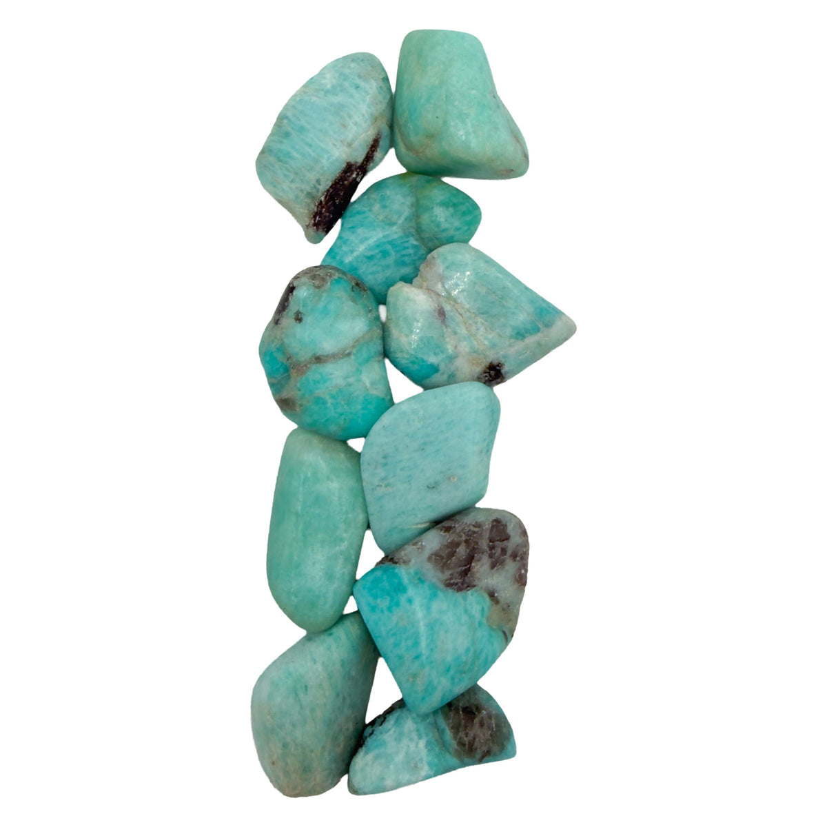 Amazonite Tumbled Stones, AA Grade, 1.25-2 Inches, from Amboasitra, Madagascar