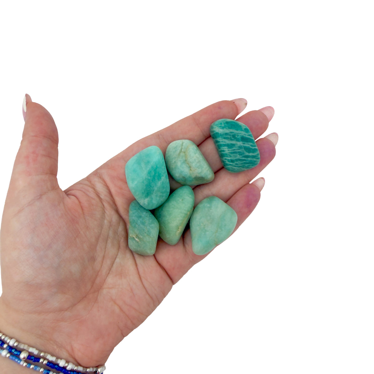 Amazonite Tumbled Stones, AA Grade, 0.75-1.25 Inches, from Minas Gerais, Brazil