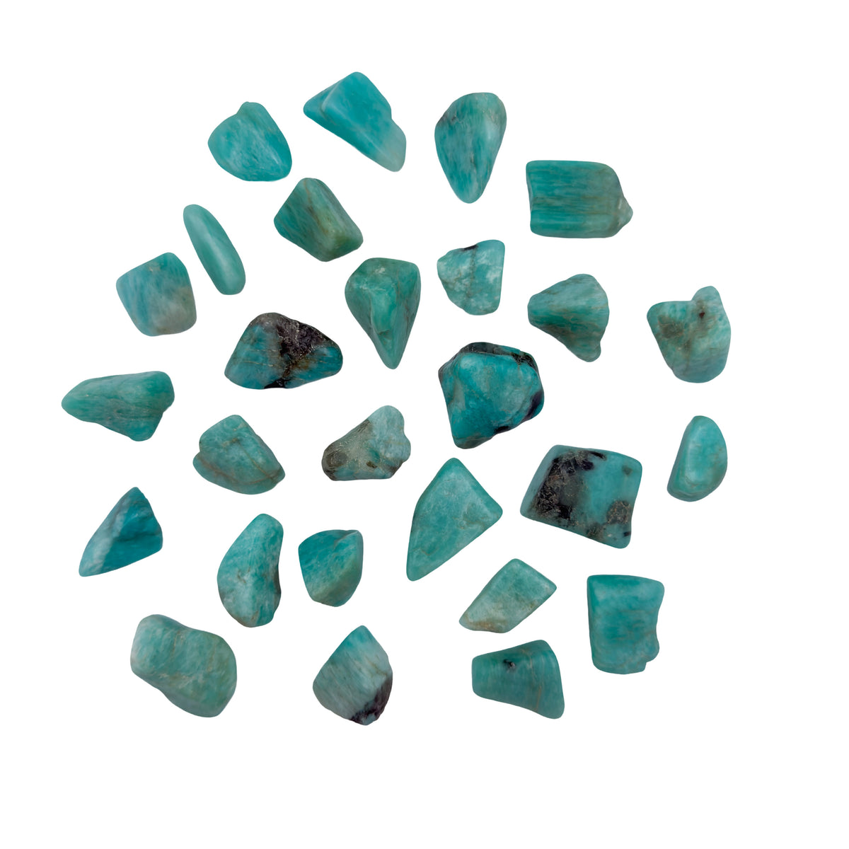 Amazonite Tumbled Stones, AA Grade, 0.75-1.25 Inches, from Amboasitra, Madagascar