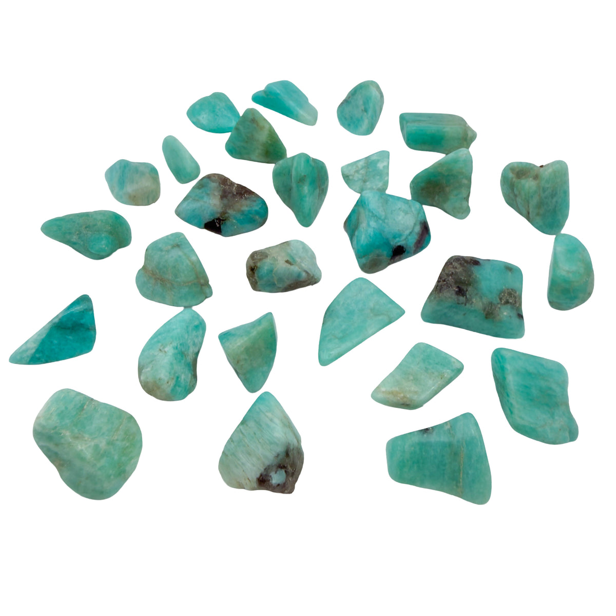 Amazonite Tumbled Stones, AA Grade, 0.75-1.25 Inches, from Amboasitra, Madagascar