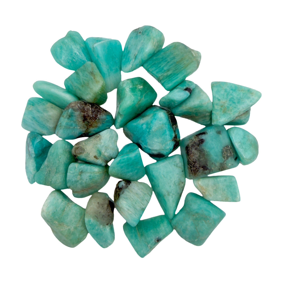 Amazonite Tumbled Stones, AA Grade, 0.75-1.25 Inches, from Amboasitra, Madagascar