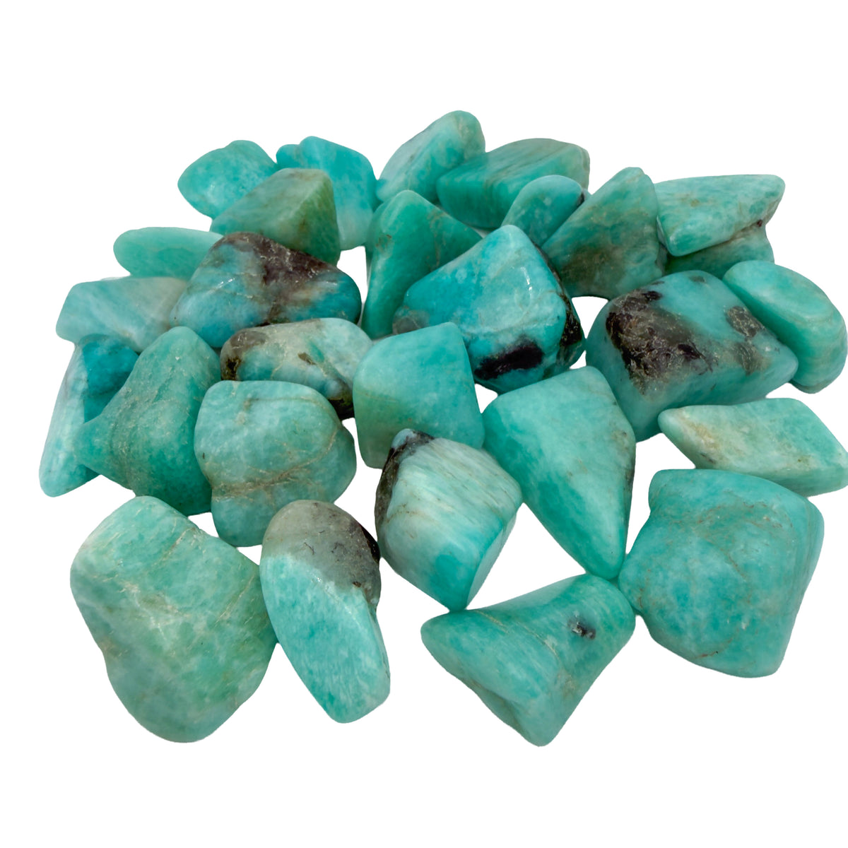 Amazonite Tumbled Stones, AA Grade, 0.75-1.25 Inches, from Amboasitra, Madagascar