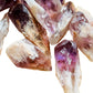 Back view of Amethyst raw point, showing natural form, to support Stress Relief.