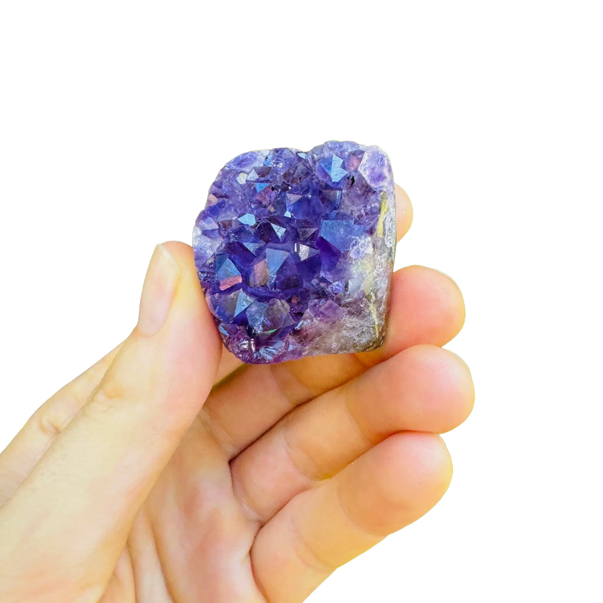 Alternate angle of Amethyst raw geode, showing characteristic color, Uruguay-sourced.