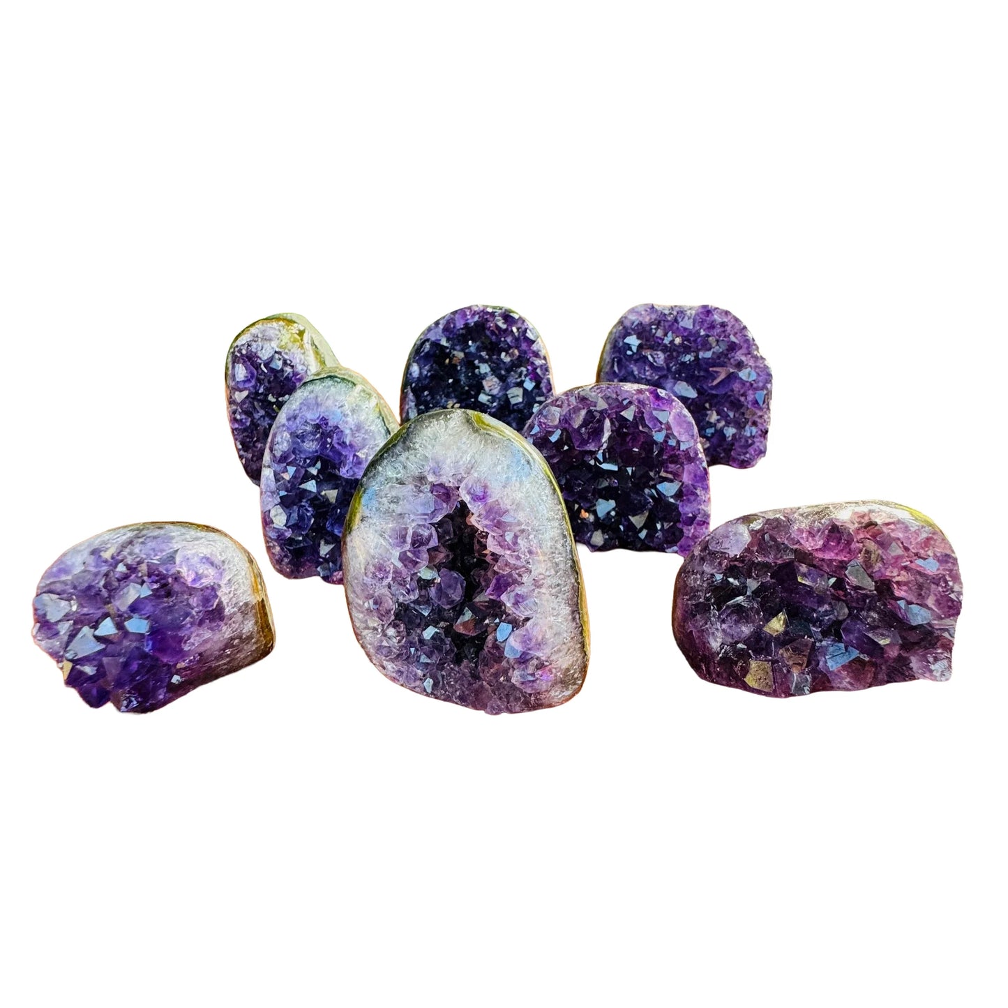 Back view of Grade AA Amethyst geode showing natural surface