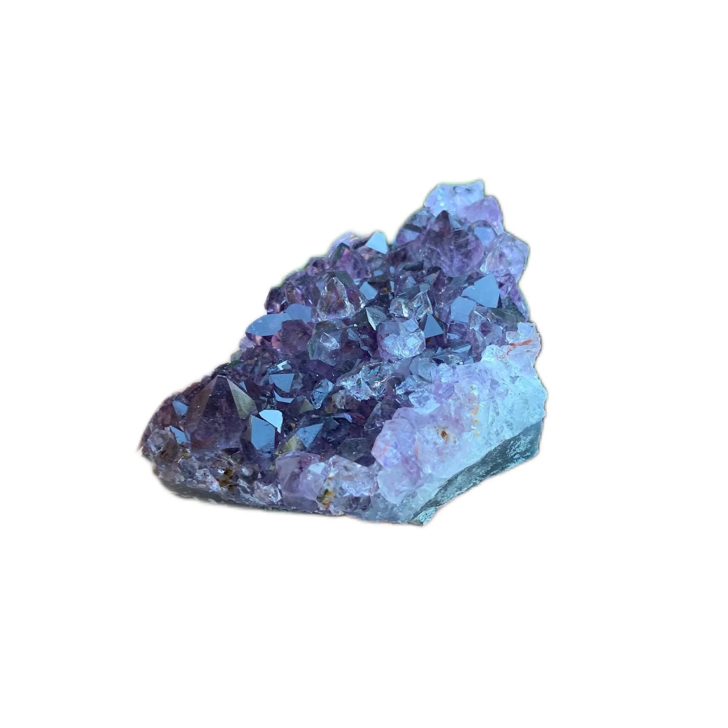In-hand view of a Amethyst specimen kept close for Stress Relief.