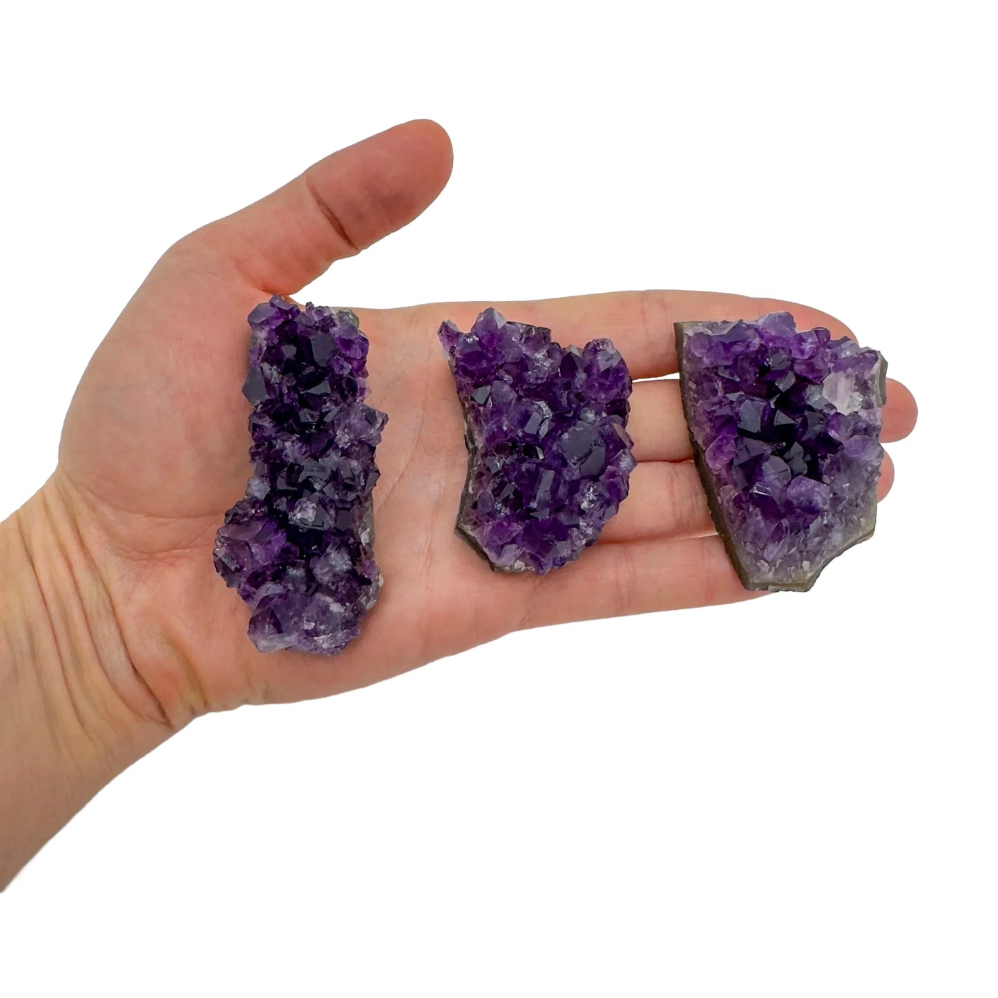 Back view of Grade AA Amethyst cluster showing natural surface