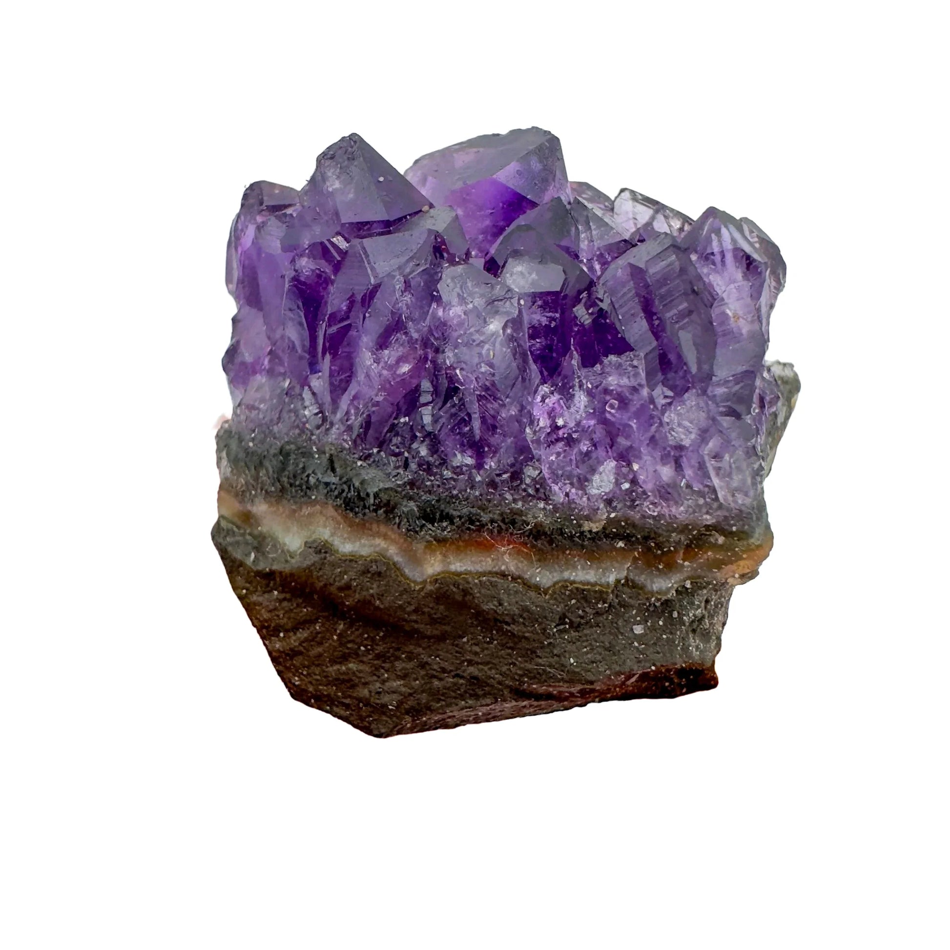 Detail shot of Grade AA Amethyst cluster under natural light