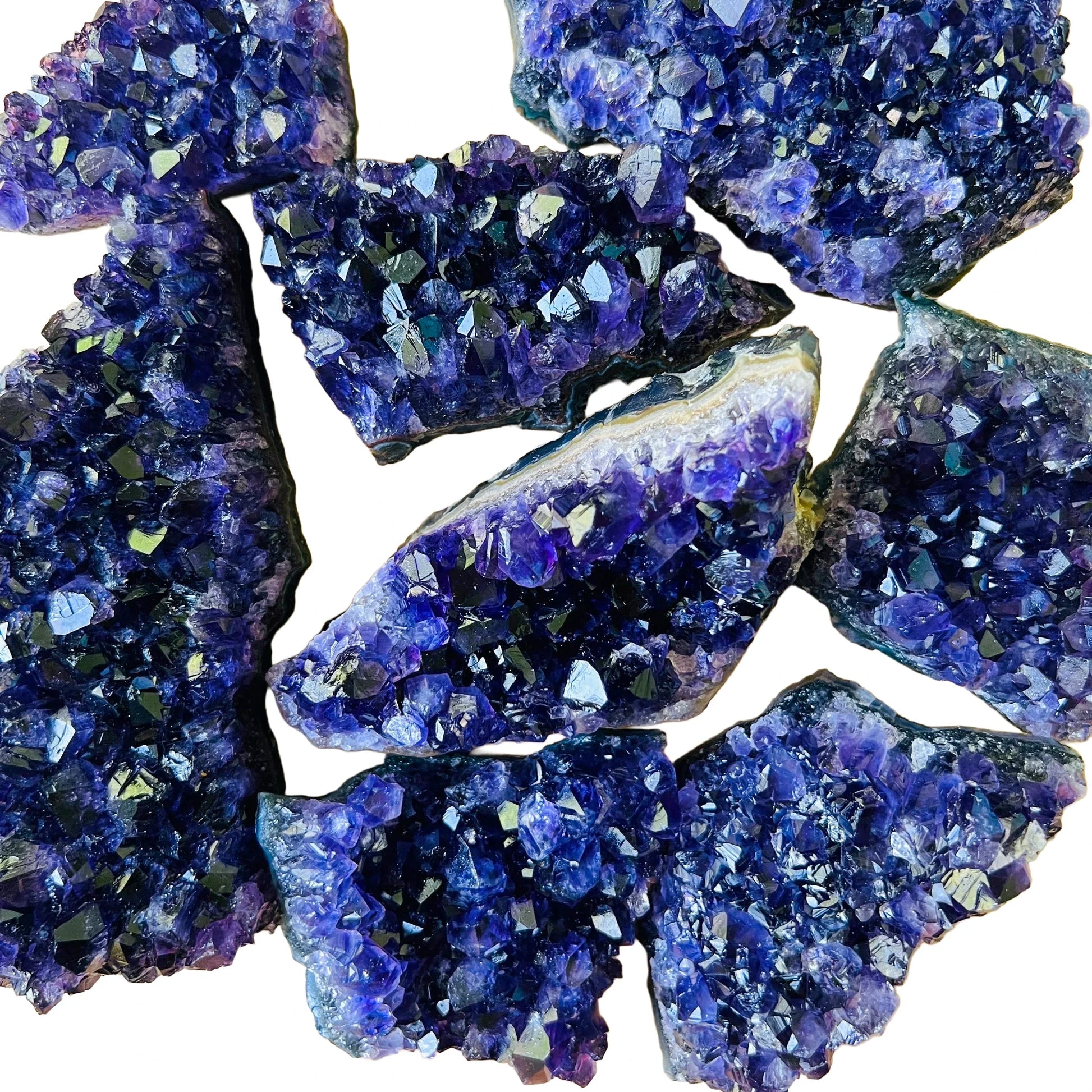 Surface detail of purple Amethyst specimen, Uruguay-sourced.