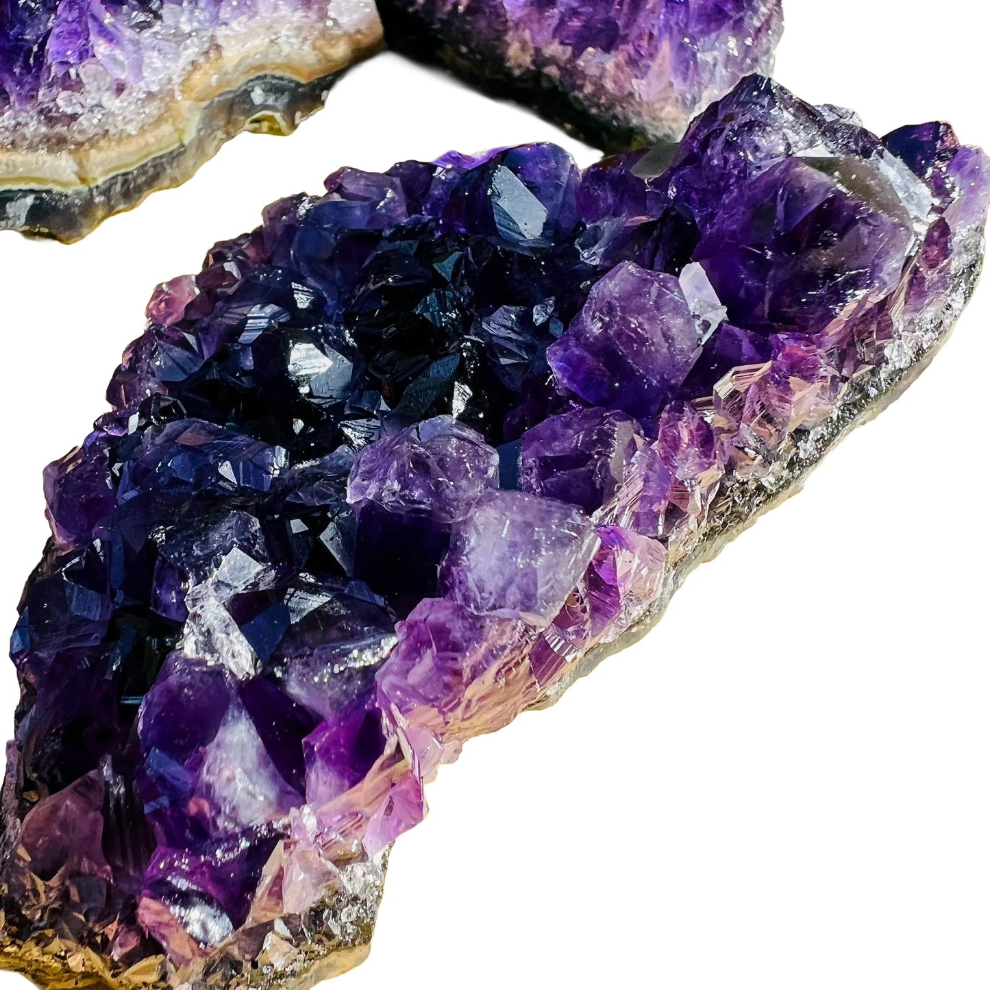 Full profile of Grade AAA Amethyst cluster ready to ship from Beyond Bohemian