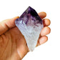 Detail capture of Amethyst raw point, hand-selected from Rio Grande do Sul, Brazil, traditionally used for Stress Relief.