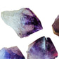 Bird's-eye view of Amethyst raw point, showing characteristic patterning, kept near for Stress Relief.