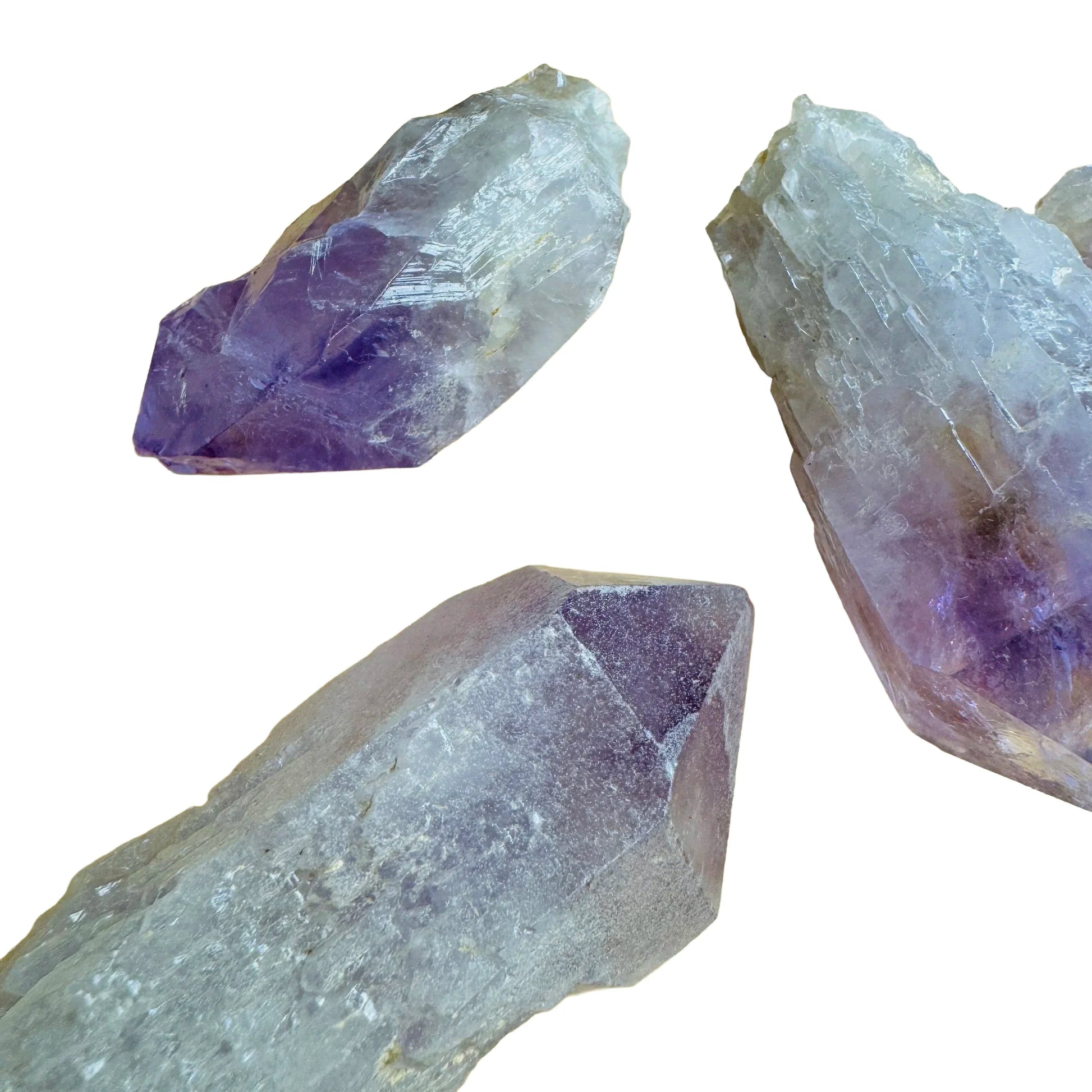Alternate angle of Grade A Amethyst point showing overall shape