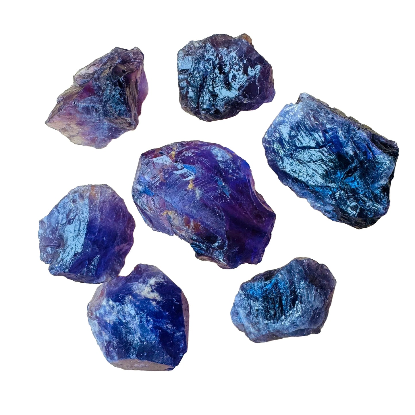 Up-close view of Amethyst raw stone, from Brazil, showing subtle veining.
