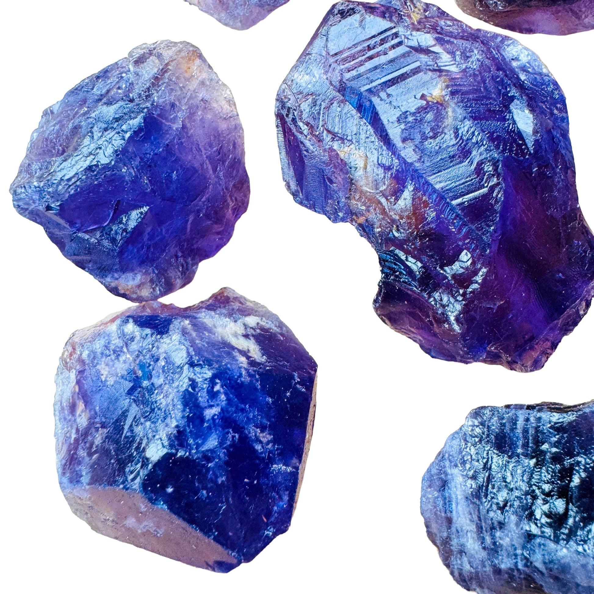 Top-side view of Amethyst raw stone, Brazil-sourced.