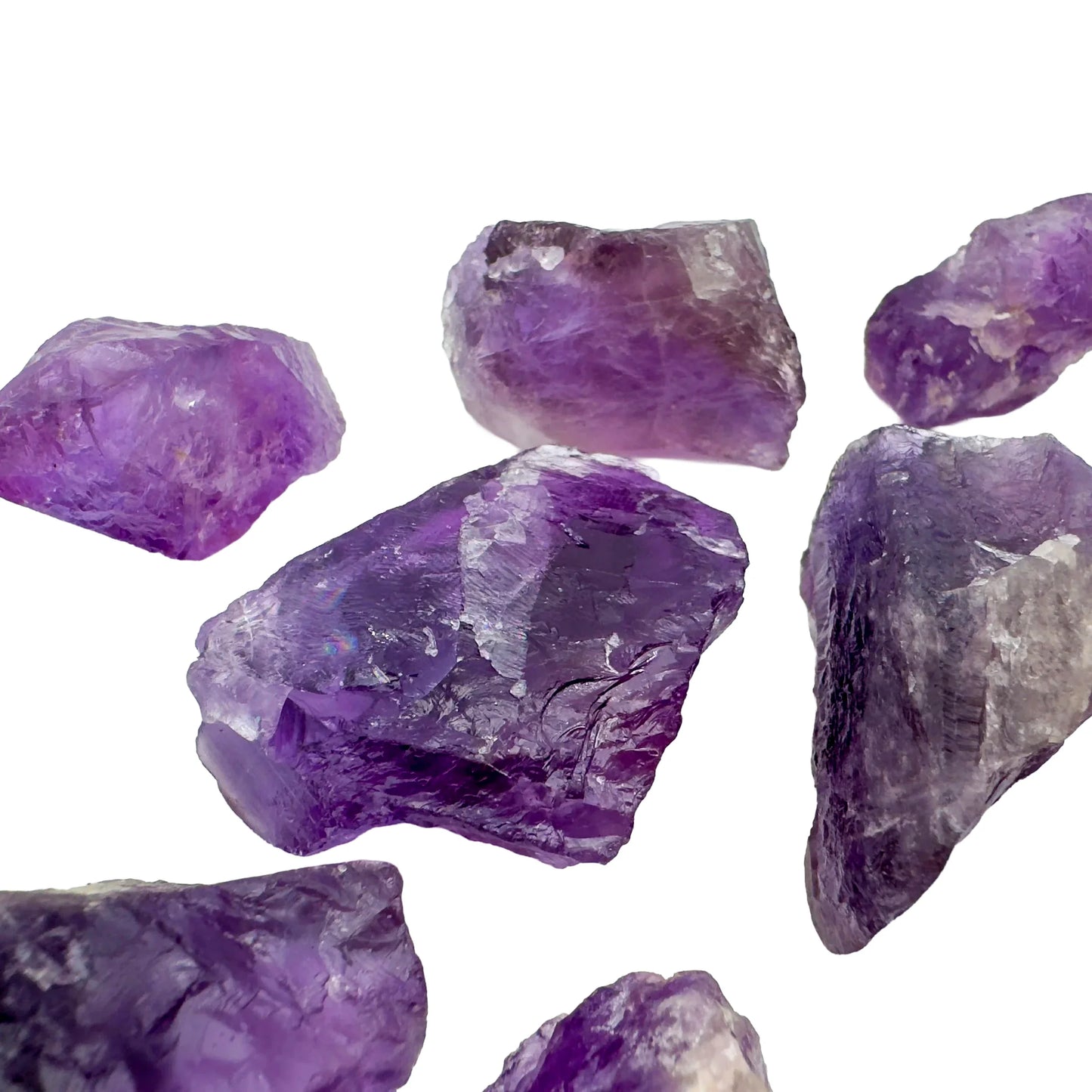 Reverse angle of Amethyst raw stone, showing natural variation.