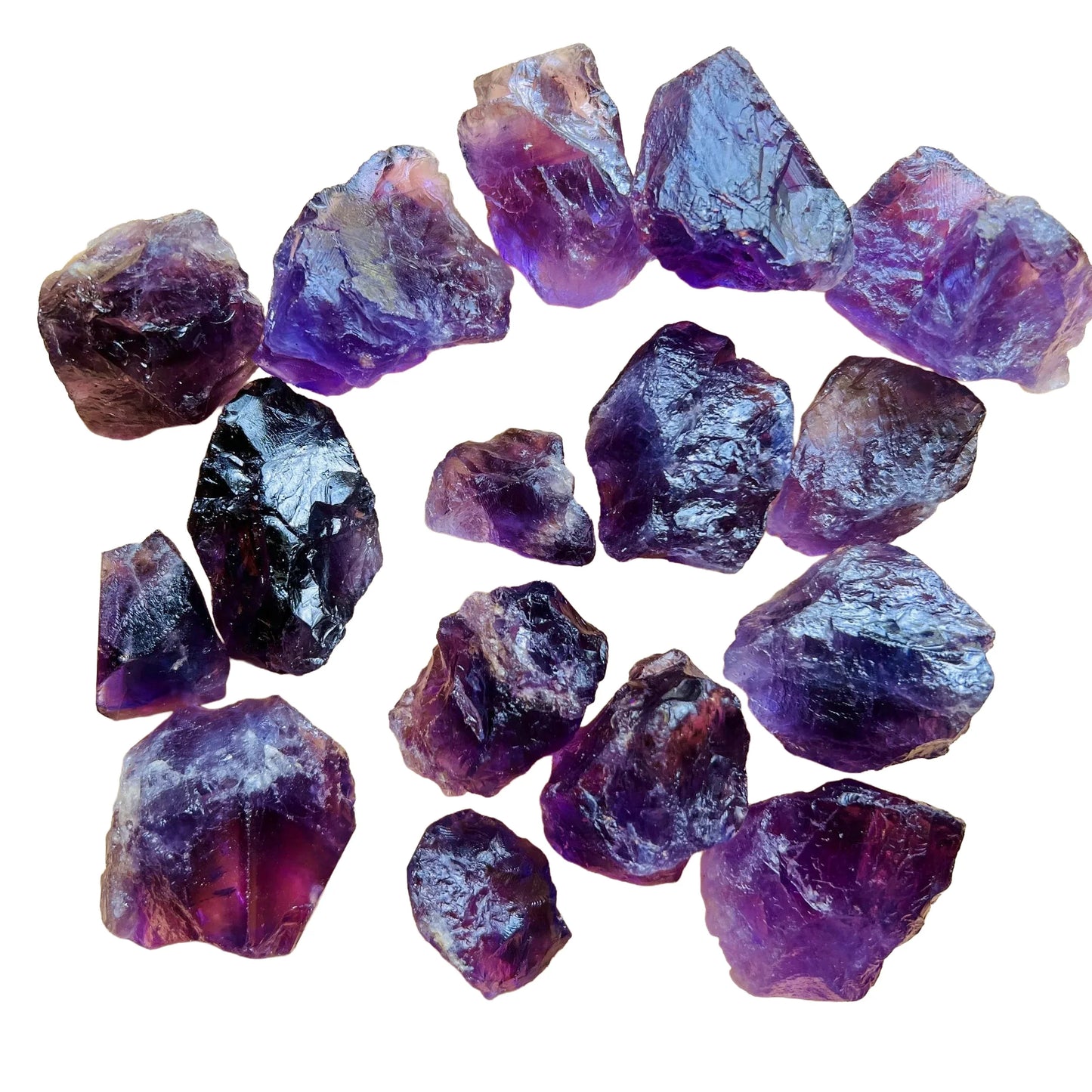 Detail shot of Grade AA Amethyst raw under natural light