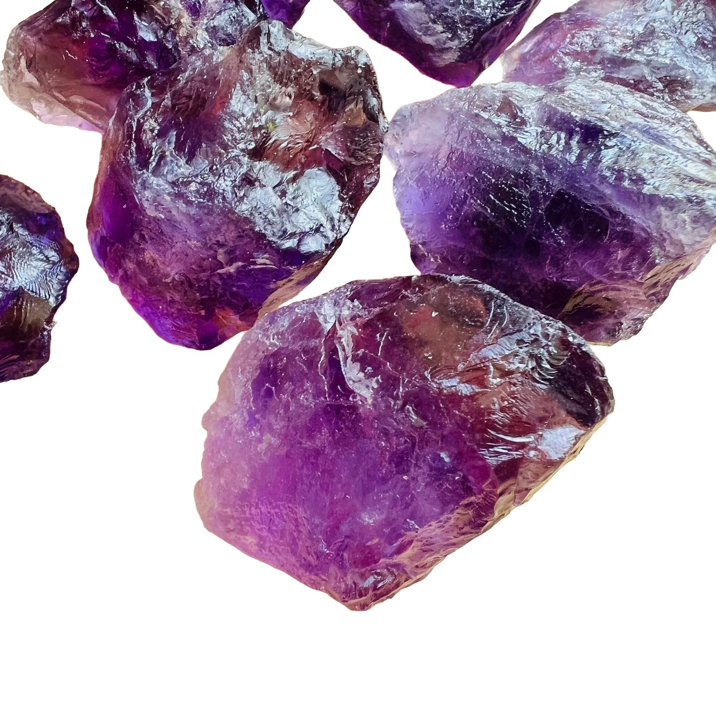 Full profile of Grade AA Amethyst raw ready to ship from Beyond Bohemian
