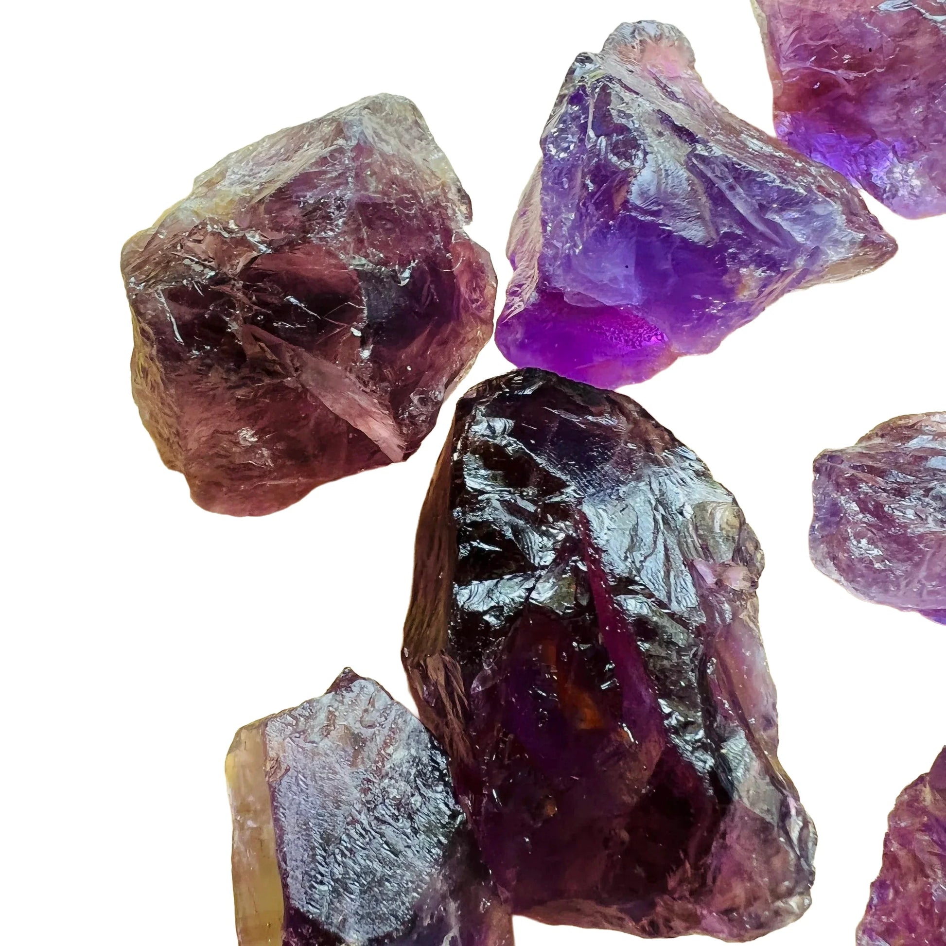 Full profile of Grade AA Amethyst raw ready to ship from Beyond Bohemian