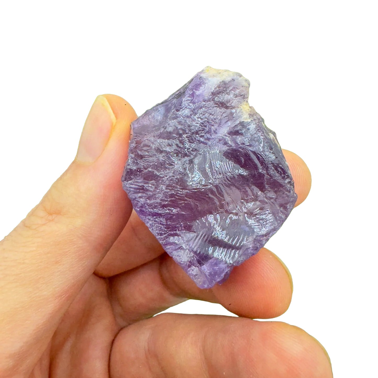 Full profile of Grade AA Amethyst raw ready to ship from Beyond Bohemian