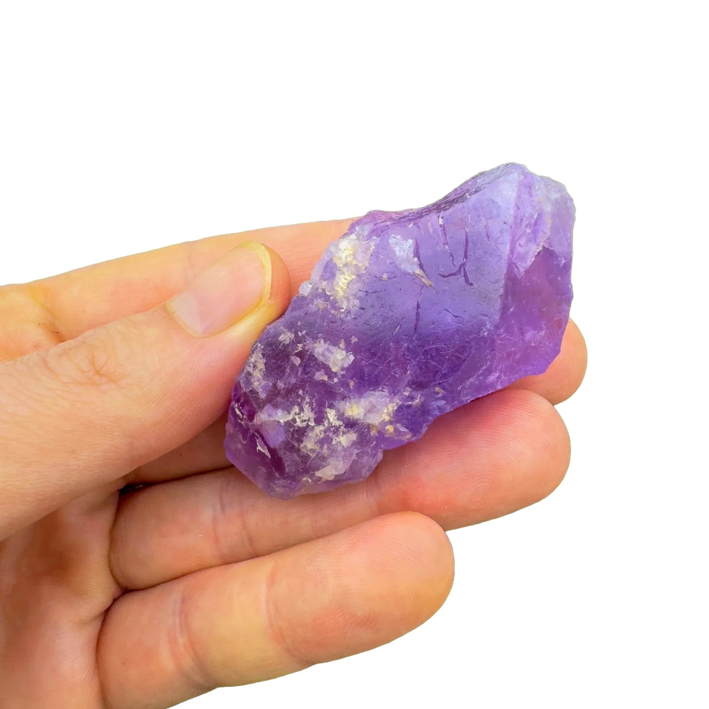 Full profile of Grade AA Amethyst raw ready to ship from Beyond Bohemian