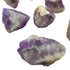 Side perspective of Amethyst raw stone, showing natural patina.