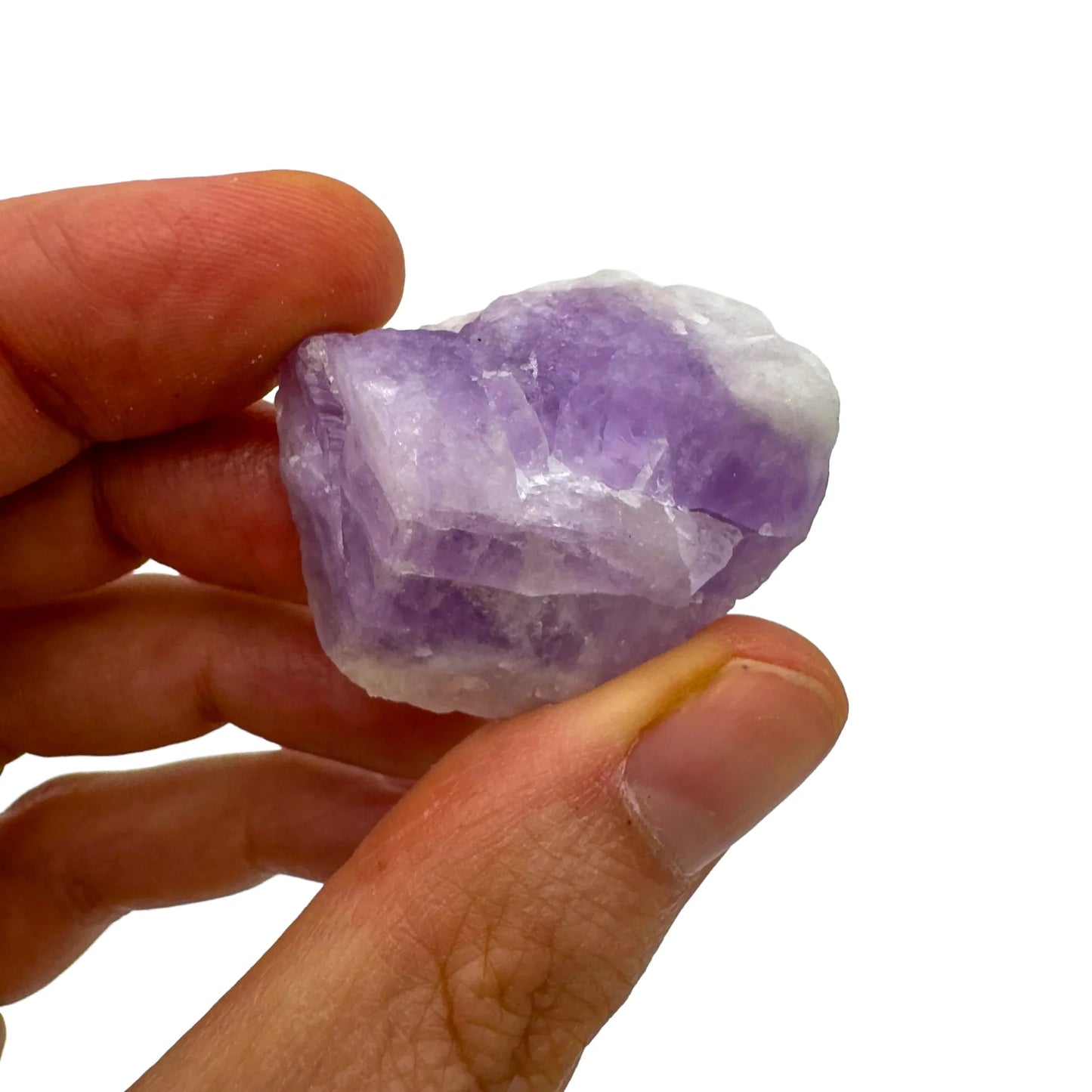 Back view of Grade A Amethyst raw showing natural surface
