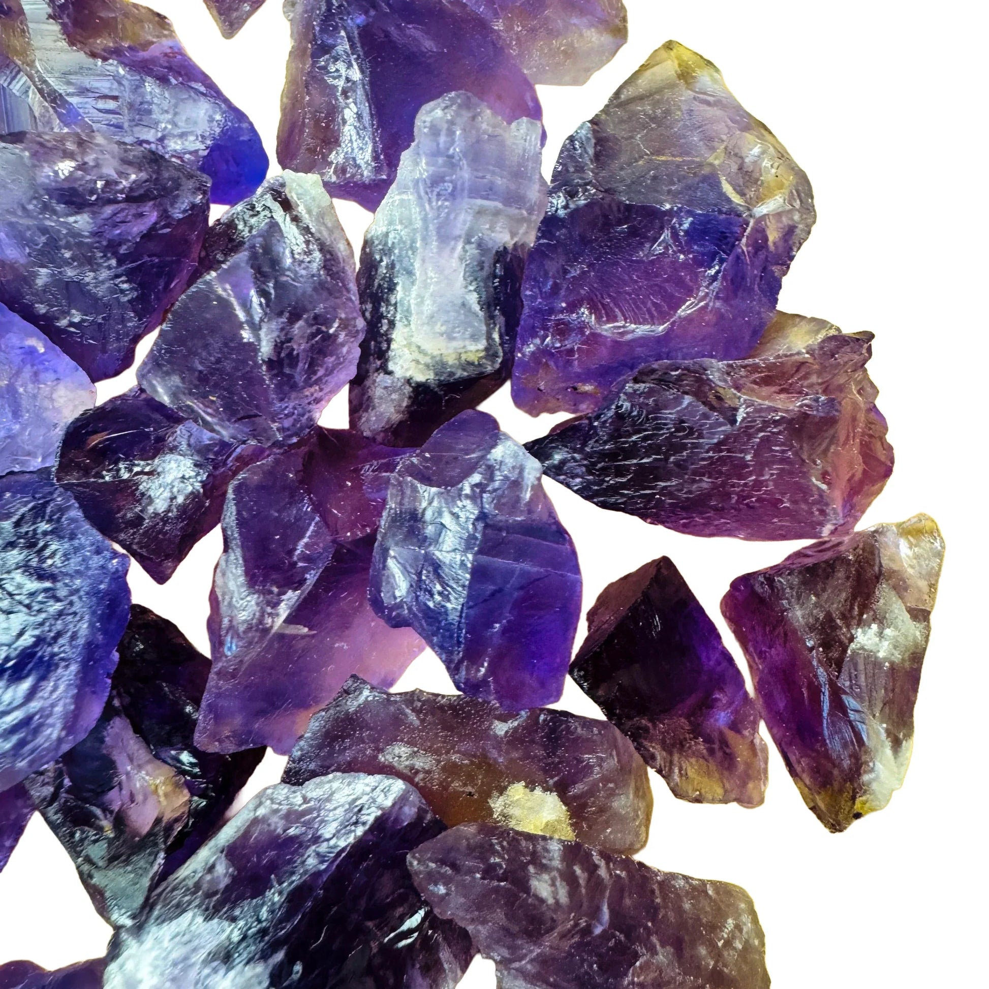 Plan view of Amethyst raw stone, Brazil-sourced.