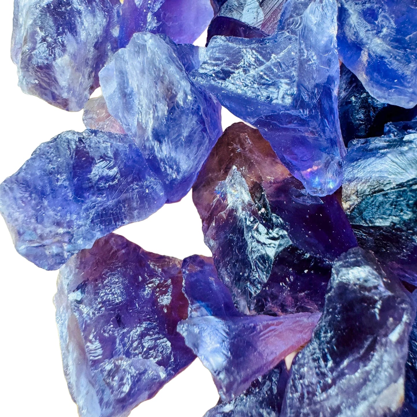 Alternate angle of Grade AA Amethyst raw stone, from Rio Grande do Sul, Brazil, kept near for Stress Relief.