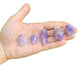Detail shot of Grade AA Amethyst raw under natural light