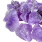 Edge view of Amethyst raw stone, showing characteristic finish, sourced from Brazil.