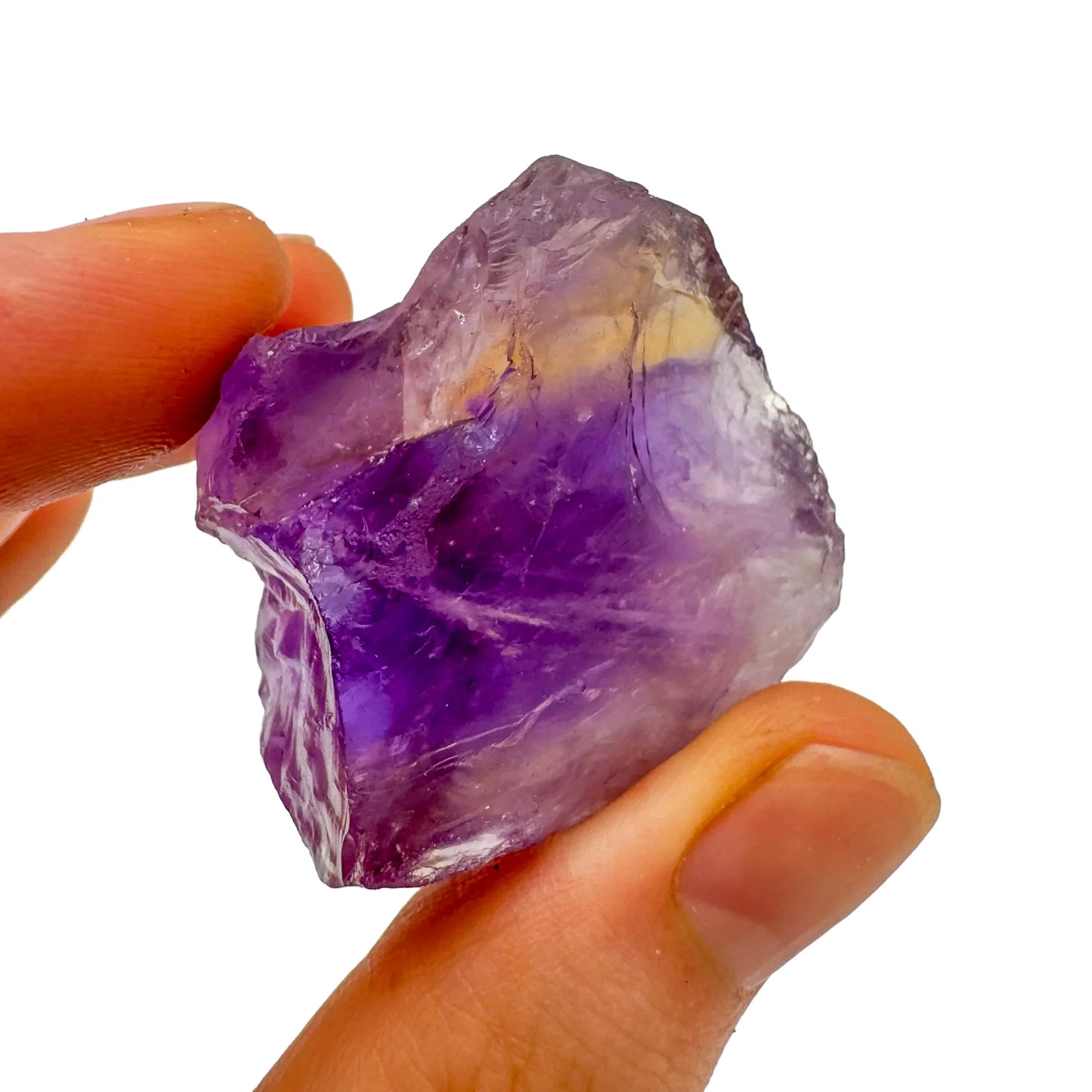 Back view of Grade AA Ametrine raw showing natural surface