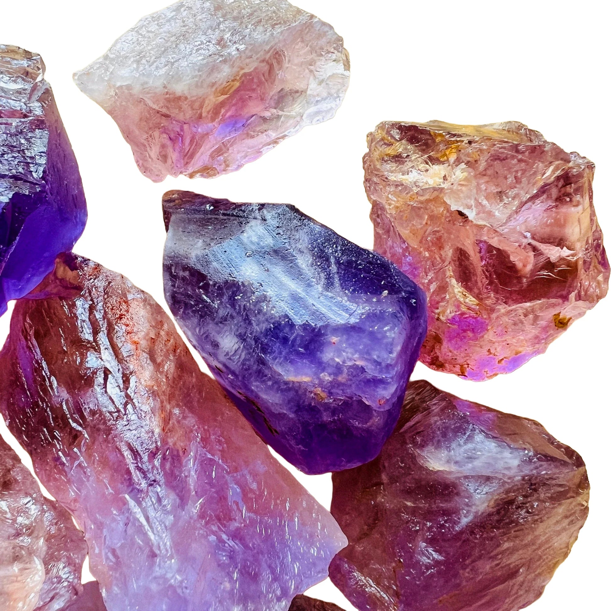 Full profile of Grade AA Ametrine raw ready to ship from Beyond Bohemian