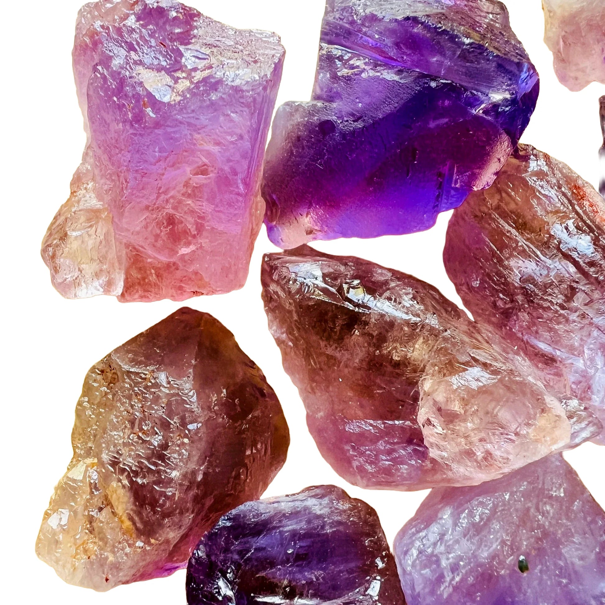 Full profile of Grade AA Ametrine raw ready to ship from Beyond Bohemian