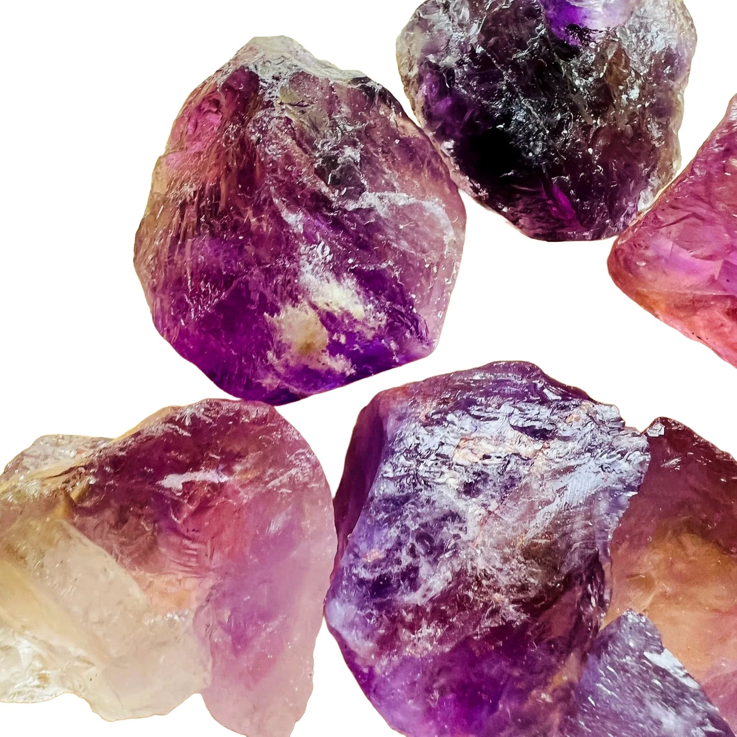 Full profile of Grade AA Ametrine raw ready to ship from Beyond Bohemian