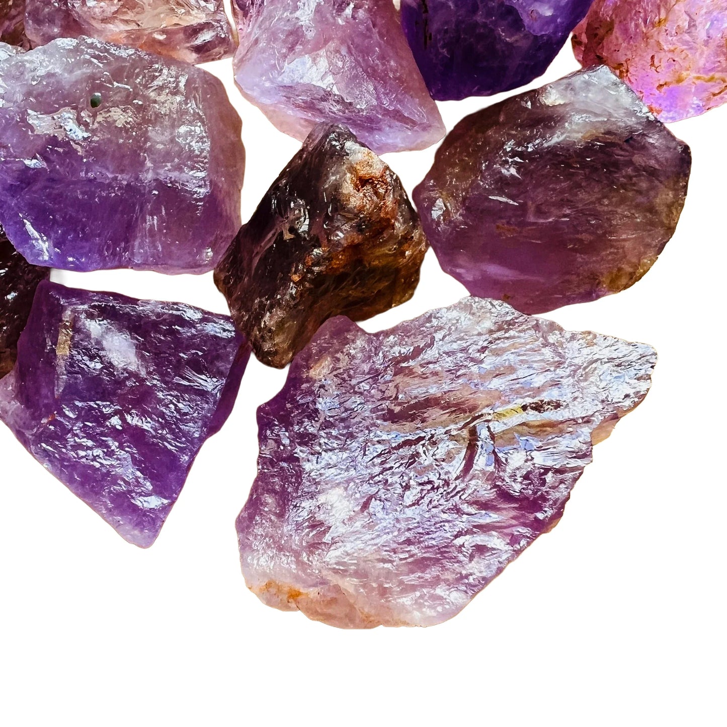 Full profile of Grade AA Ametrine raw ready to ship from Beyond Bohemian