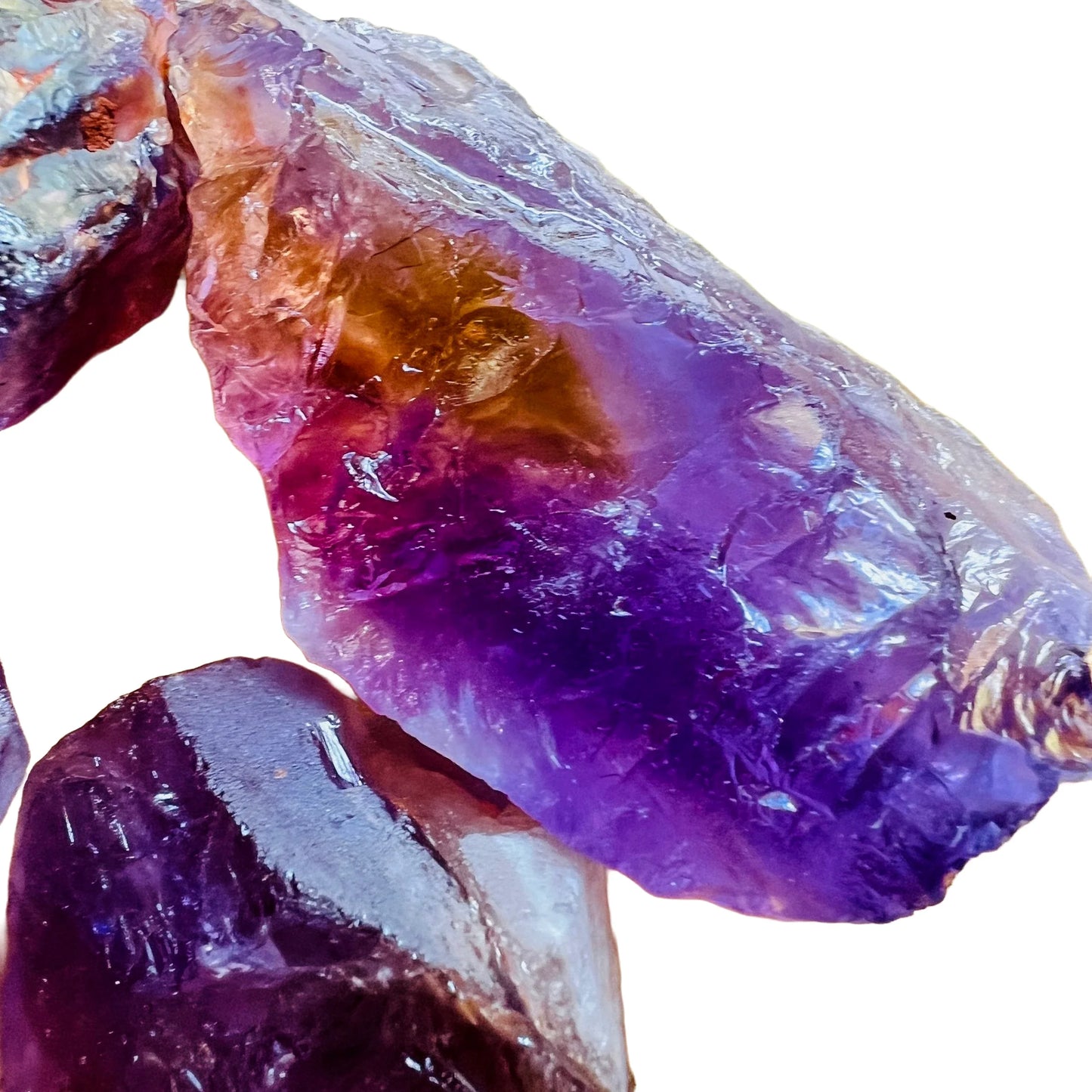 Full profile of Grade AA Ametrine raw ready to ship from Beyond Bohemian