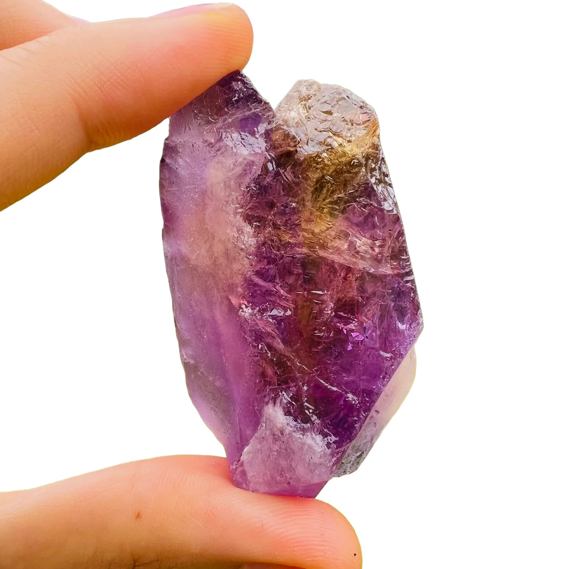 Full profile of Grade AA Ametrine raw ready to ship from Beyond Bohemian