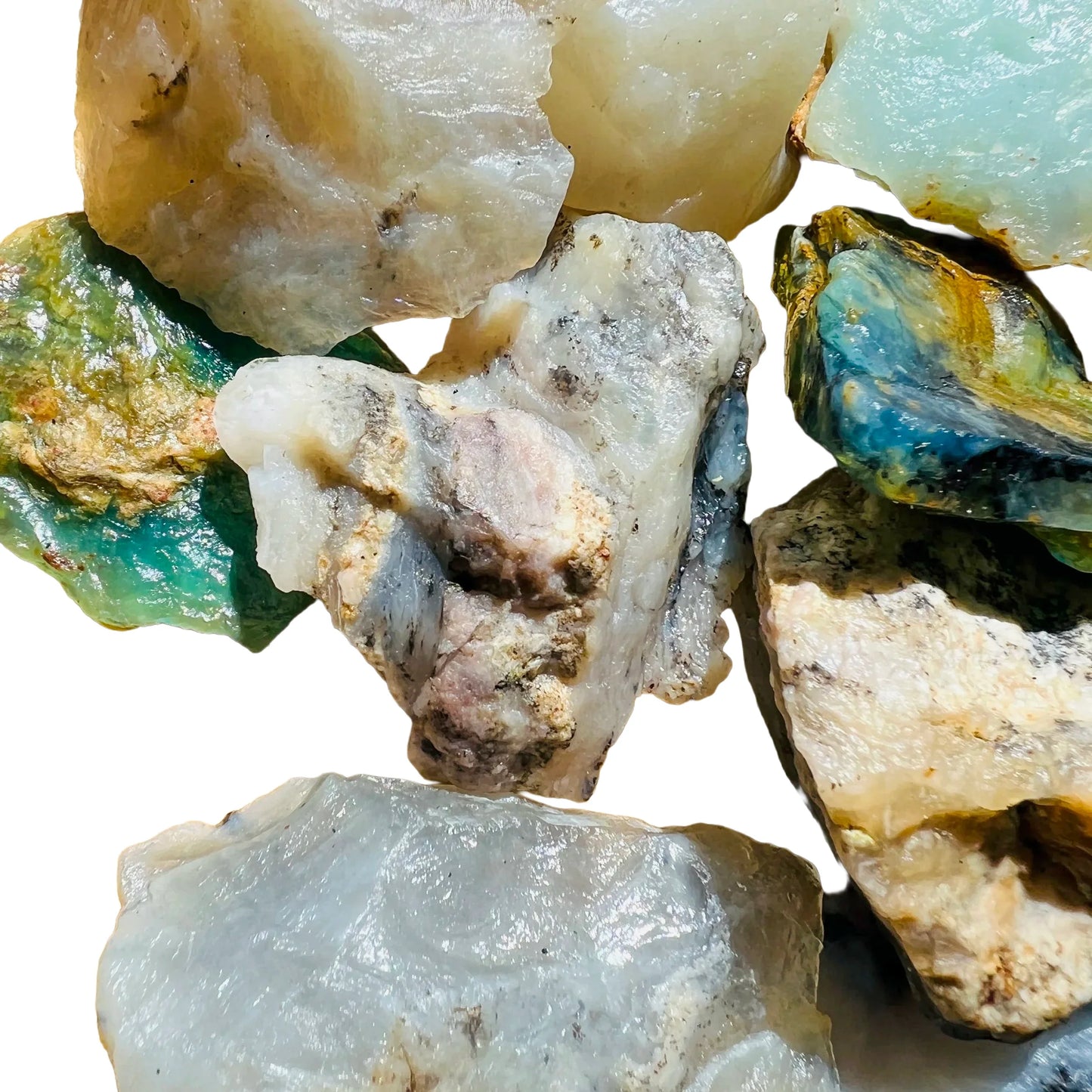 Full profile of Grade A Blue Opal raw ready to ship from Beyond Bohemian