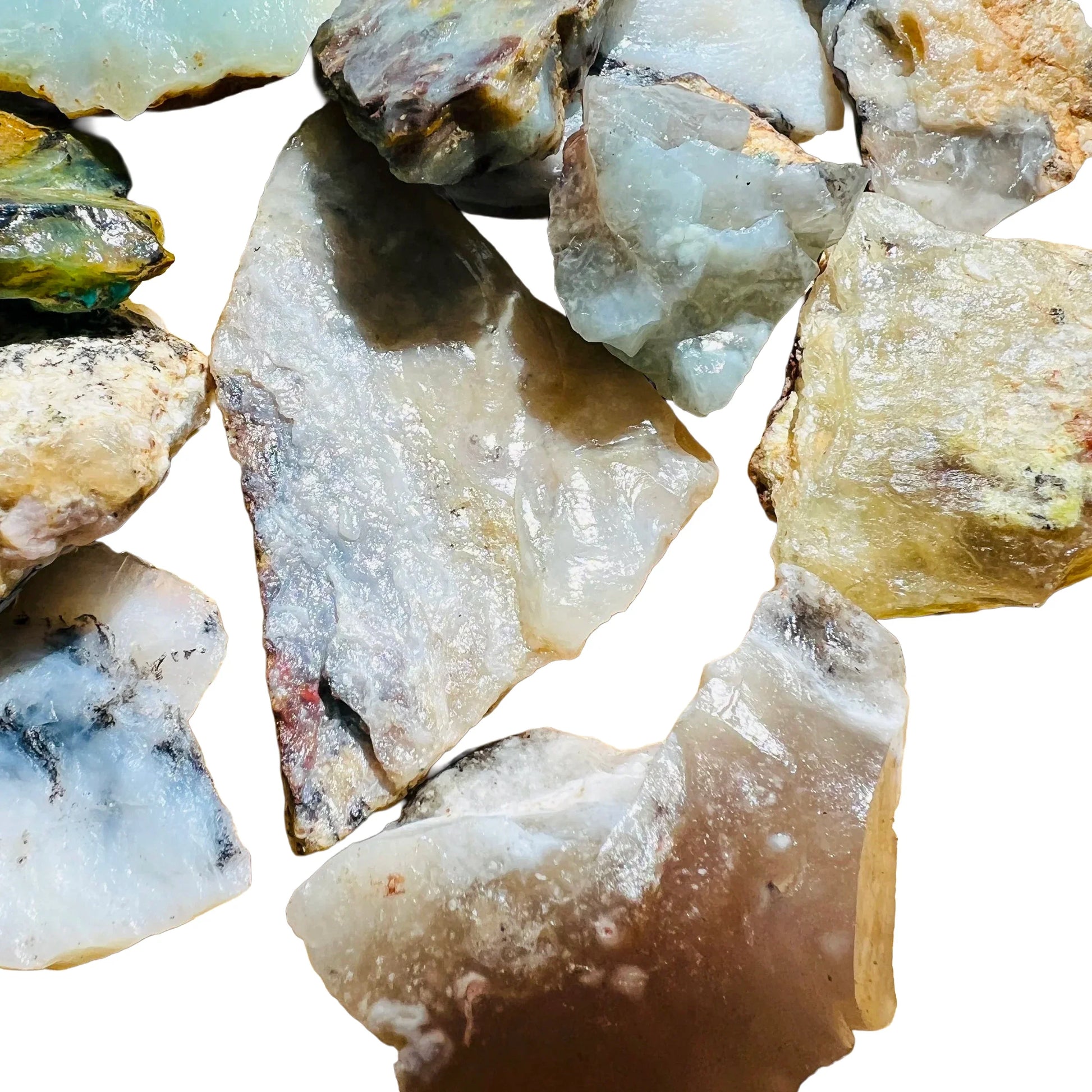 Full profile of Grade A Blue Opal raw ready to ship from Beyond Bohemian