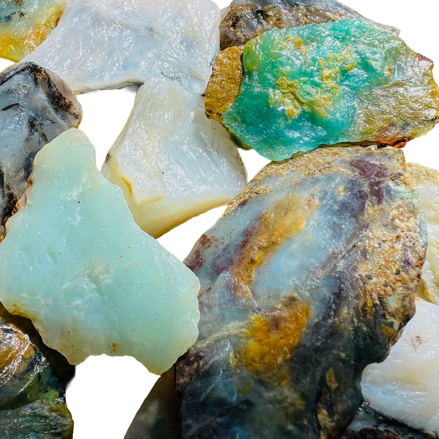 Full profile of Grade A Blue Opal raw ready to ship from Beyond Bohemian