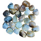 Full profile of Grade A Blue Opal tumbled stone ready to ship from Beyond Bohemian