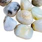 Full profile of Grade A Blue Opal tumbled stone ready to ship from Beyond Bohemian
