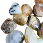 Full profile of Grade A Blue Opal tumbled stone ready to ship from Beyond Bohemian