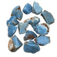 Color detail of Angelite raw stone, from Peru, showing subtle veining.
